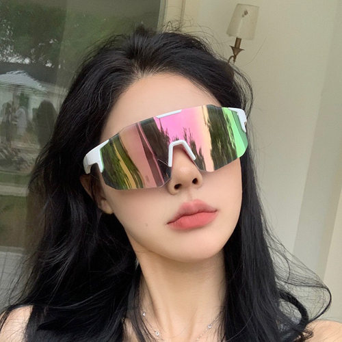 新款大框户外运动骑行眼镜防风遮阳太阳眼镜男女欧美炫彩机车墨镜