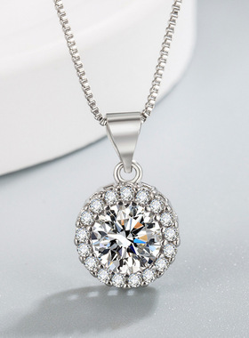 轻奢风韩版圆形锆石吊坠女锆石ins风时尚锁骨项链饰品工厂