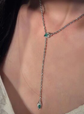 个性夸张祖母红色灵蛇项链新款甜酷个性时尚百搭颈链高级感锁骨链