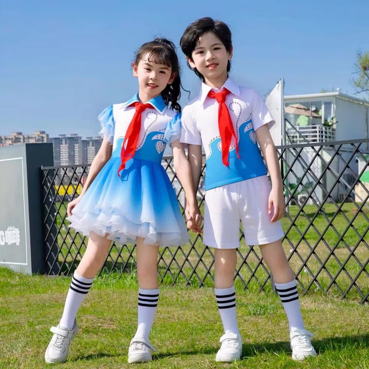 儿童朗诵演出服男女小学生大合唱