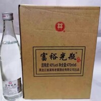 富裕老窖白酒光瓶正品桂花牌东北名酒优级纯粮浓香型6瓶40度470ml