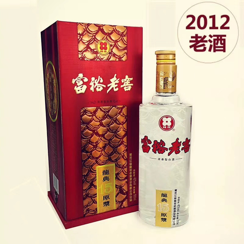 2012年老酒富裕老窖龙典原浆15浓香型白酒42度500毫升6瓶装纯粮