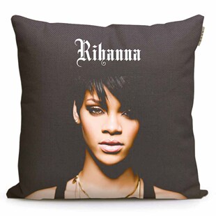 蕾哈娜Rihanna粉丝纪念品欧美明星周边沙发车载装饰亚麻抱枕