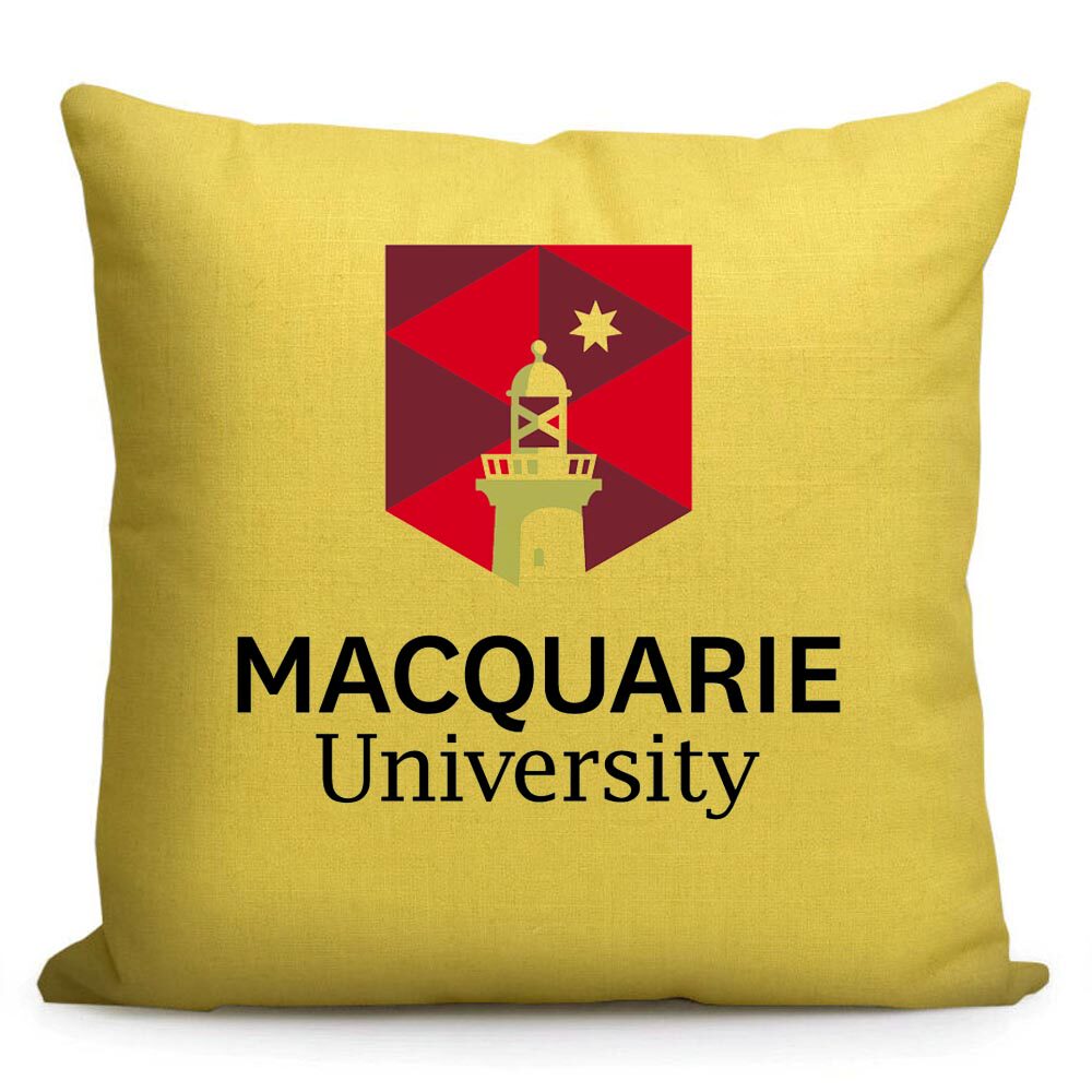 速发澳大利亚留学纪念品 麦考瑞大学名校校徽礼品靠垫抱枕