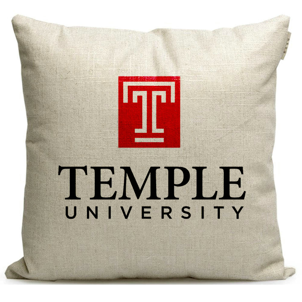 天普大学坦普尔大学纪念品午睡枕头沙发抱枕美国Temple名校周边