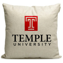 天普大学坦普尔大学纪念品午睡枕头沙发抱枕美国Temple名校周边
