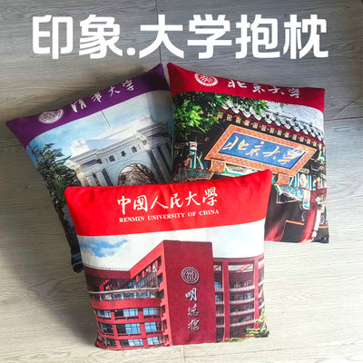 【定制】印象.我的大学抱枕 清华北大浙大复旦大学纪念品礼物靠枕