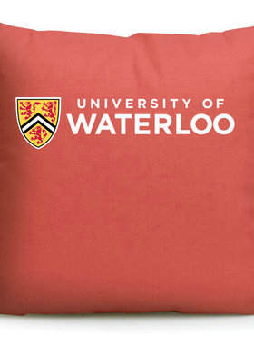 加拿大名校滑铁卢大学纪念品Waterloo周边靠垫午睡靠枕沙发抱枕