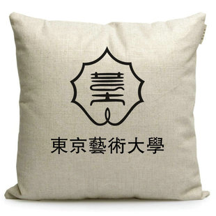 日本留学礼品 东京艺术大学周边纪念品校徽文创沙发装饰靠枕抱枕