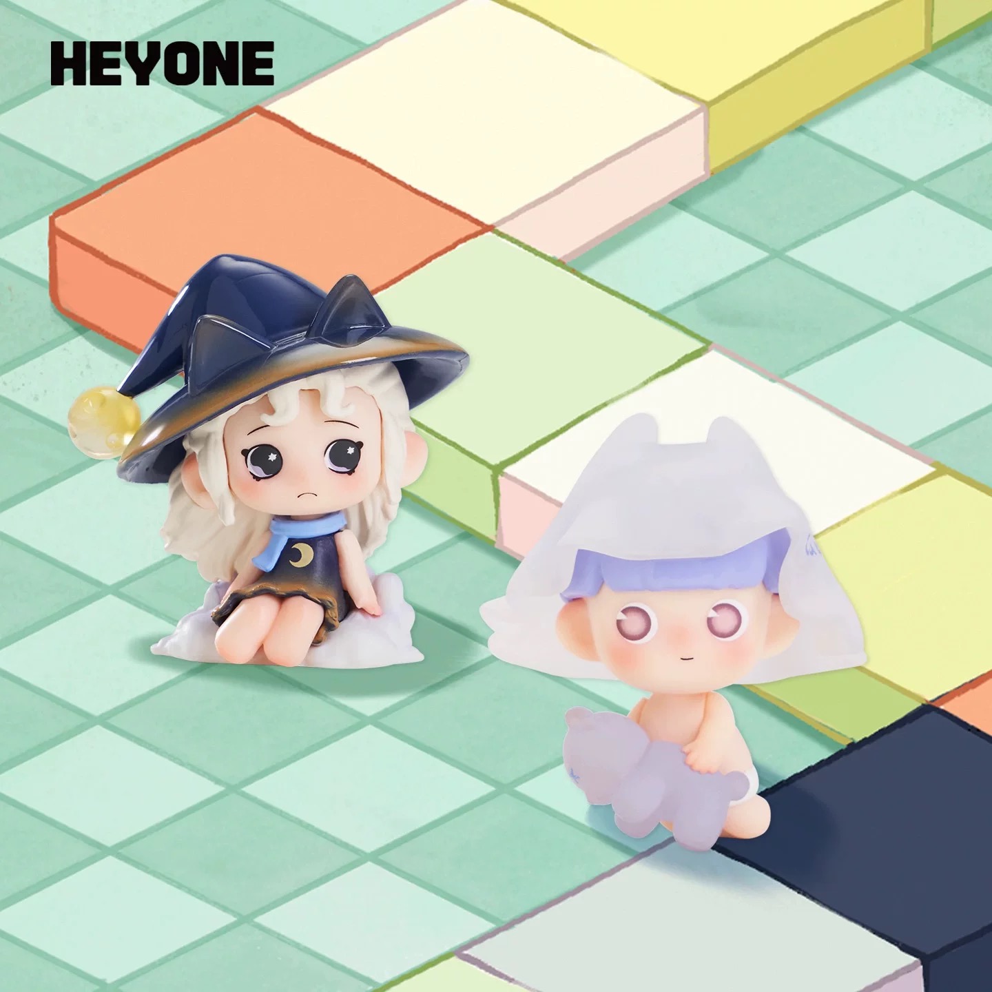 新品Heyone黑玩MINI迷失时光镇系列萌粒盲盒