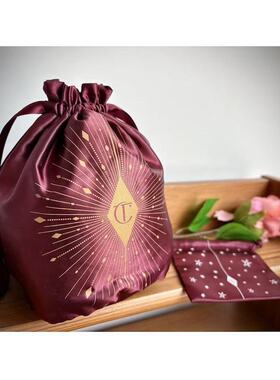 68包邮｜出口英国经典复古枣红色大小迷你烫金首饰品口红收纳包袋