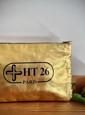 68包邮｜特！出口欧美外贸原单金色金属复古大容量加厚化妆收纳包