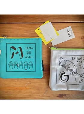 68包邮｜日本小众搞笑柔软pu撞色拼色卡通绿银色收纳包零钱包