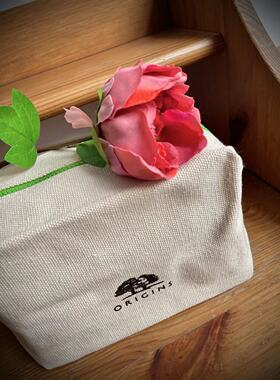 68包邮｜出口外贸库存自然原色厚实棉麻青翠果绿色大容量化妆包