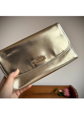 抄底清｜福利欧美库存尾货复古金色立体磁吸扣化妆包手拿收纳包