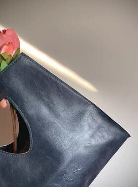 68包邮｜福利折扣！出口小巧优雅洋气复古蓝灰色pu随身手提包袋