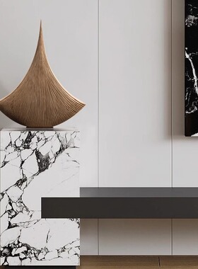 样板间雕塑艺术品摆件创意木雕工艺品酒店样板房玄关抽象装饰