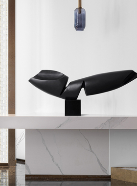 样板房装饰艺术摆设民宿酒店会所玄关抽象雕塑摆件创意木雕工艺品