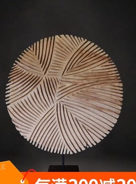 抽象木雕工艺品酒店大堂前台售楼处装饰摆件样板间玄关雕塑艺术品