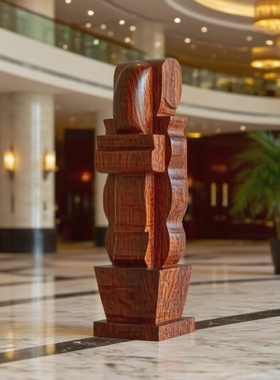 新中式抽象艺术雕塑人物摆件样板间电视柜样品屋展示中心软装配