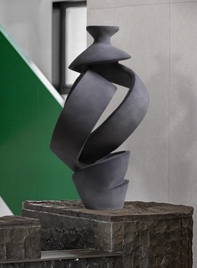 民宿酒店抽象雕塑艺术摆件售楼中心软装样板间玄关木雕装饰品摆设