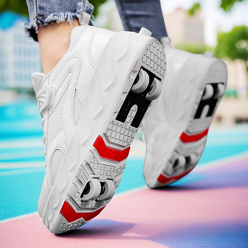 网红潮款一键收缩四轮暴走鞋