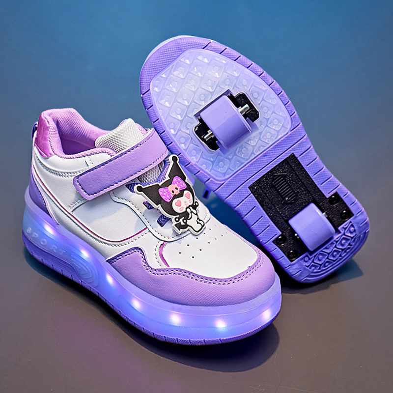 女童暴走鞋2025新款儿童带轮子一键收缩飞行鞋子库洛米暴走轮滑鞋