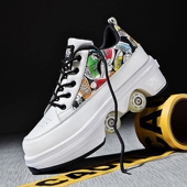 成人 儿童暴走轮滑鞋 网红暴走鞋 男童女童隐形四轮一键可收缩飞行鞋