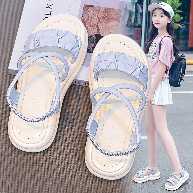 女童凉鞋夏季2026新款儿童公主鞋软底防滑洋气中大童女孩沙滩凉拖