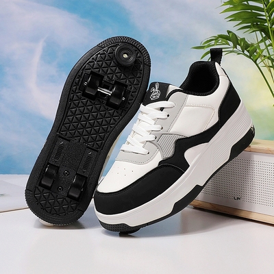 男童暴走鞋隐形四轮可收缩带刹车儿童暴走轮滑鞋子女童运动飞行鞋