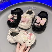软底公主沙滩鞋 儿童洞洞鞋 女童可爱包头踩屎感凉拖鞋 夏季 2026新款