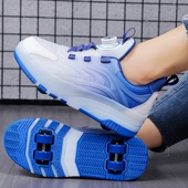 隐形运动鞋 儿童暴走鞋 小学生男孩溜冰鞋 子轮滑鞋 四轮可收缩男童鞋