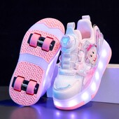 女孩小学生暴走轮滑鞋 子隐形运动飞行鞋 四轮可拆儿童鞋 女童暴走鞋