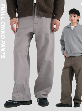 TBALLER 2025新款立体剪裁直筒长裤日系潮牌微喇廓形弯刀cleanfit