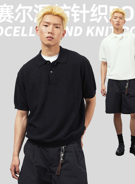 TBALLER 2026新款短袖针织POLO衫男老钱风亚麻莱赛尔复古cleanfit