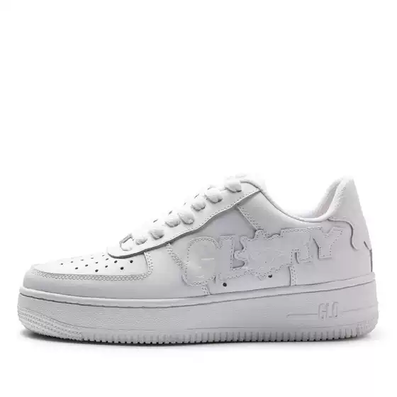 Baijiu Premium Youth Trendy Men's Shoes, Unique Design Thick-Soled White Shoes, Couple Shoes, Shock-Absorbing Genuine Leather Sneakers