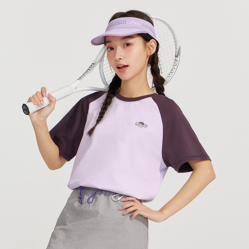【100%棉】笛莎官旗青少年2026夏新款上衣青春活力撞色短袖T恤女