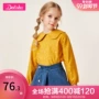 Sáo bé gái sơ mi bé phiên bản Hàn Quốc của các bé lớn bé gái áo khoác mùa xuân và áo sơ mi mùa thu chạm đáy - Áo sơ mi thời trang trẻ em hàn quốc