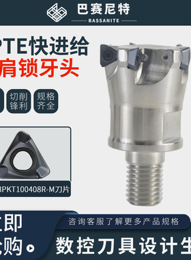 3PTE10重切削锁牙头 深腔加工钨钢抗震刀杆装3PKT100408R-M铣刀片