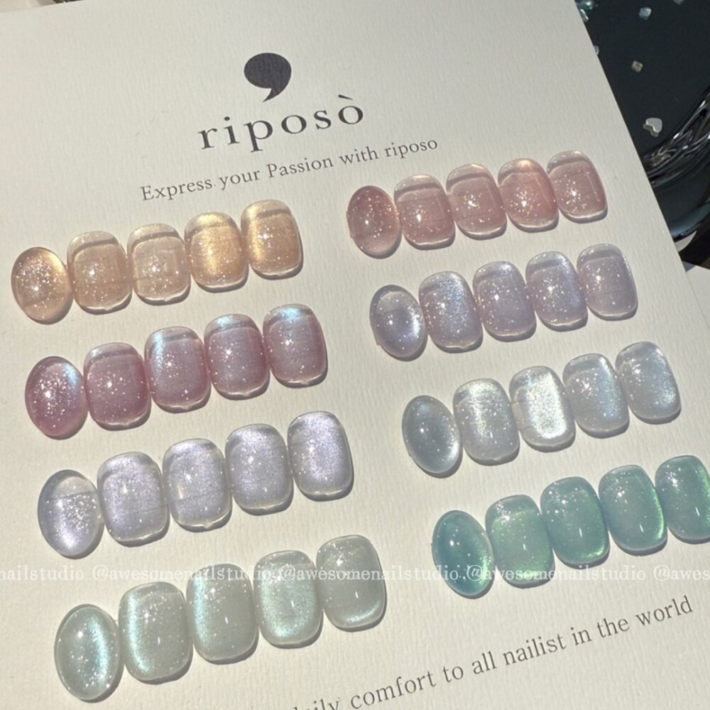 Riposo「琉璃珠玉」清新薄荷系韩国高端美甲春夏氛围猫眼指甲油胶图片