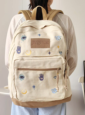 美国正品JanSport升级特别款学生书包大容量电脑背包双肩包皮底款