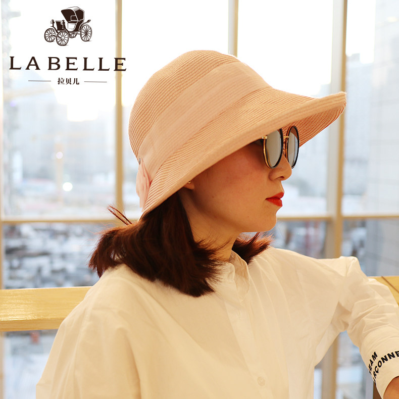 labelle拉贝儿专柜帽子女夏日出游遮阳帽草帽蝴蝶简约时尚可折叠