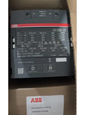 全新ABB交流接触器AF265-30-11-13，工作电压100-250VAC/ DC
