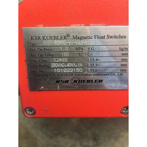 KSR KUEBLER Magnetic Float Switch AHIF-92*92-VU-V43A*100