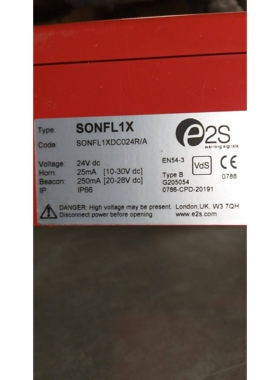 英国e2s  SONFL1XD024R/A声光报警器SONFL1X，24vdc