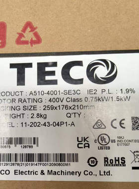 TECO库存型号T310-4005-H3C-E A510-4001-SE3C T310-2003-HC-E