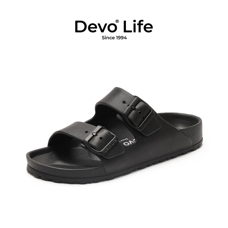 Devo/的沃休闲EVA沙滩夏季轻便情侣凉拖一字拖外穿女拖鞋