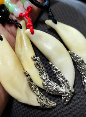 大气时尚本命年男女狼牙吊坠真牙