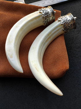 精选原始特大獠牙齿吊坠项链男女