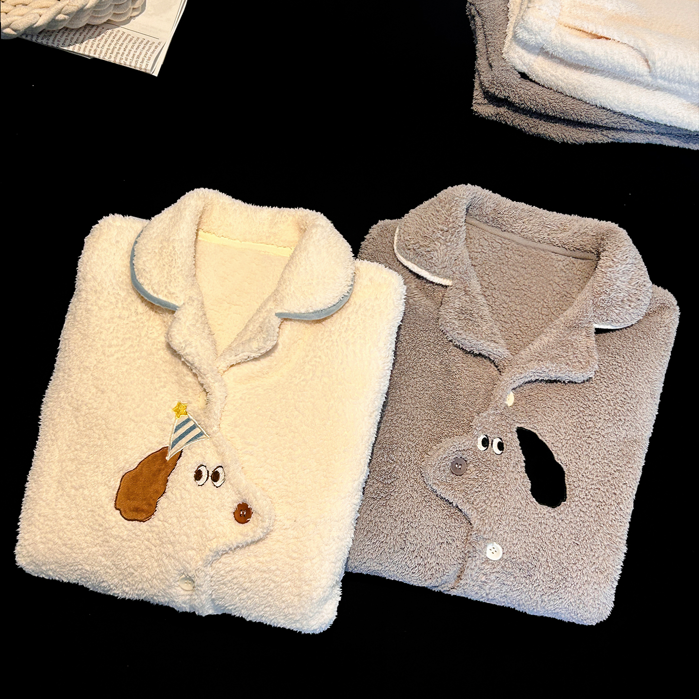 情侣睡衣珊瑚绒冬季加厚小狗套装